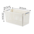 Narrow Plastic Storage Basket, Large Size, 15.75x8.07x7.68in, White, Wide Capacity Narrow Storage Basket, Ideal Pantry Organizing Gift