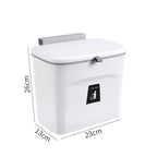 Hanging Kitchen Trash Can With Lid, Cabinet Door Mounted, 7L, Swan White, Creative Waste Bin For Kitchen, Bathroom & Living Room, Practical Housewarming Gift