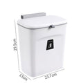 Cabinet Door Hanging Trash Can With Lid, Hook Mount Waste Bin, 9L, Swan White, Creative Garbage Bucket For Toilet And Pantry, Elegant Home Decor Gift