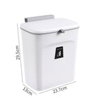 Cabinet Door Hanging Trash Can With Lid, Hook Mount Waste Bin, 9L, Swan White, Creative Garbage Bucket For Toilet And Pantry, Elegant Home Decor Gift
