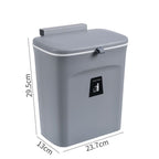 Wall Hanging Waste Bin With Lid, Hang On Cabinet Door, 9L, Starry Grey, Household Trash Container For Living Room, Great Kitchen Accessory Gift