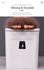 Wall Hanging Garbage Bin With Press Rim, Cabinet Mounted, 9L, Cream, Creative Waste Container For Washroom & Living Room, Practical Home Gift