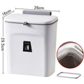 Cabinet Door Hanging Trash Can With Press Rim, 9L, Swan White, Space Saving Hanging Waste Bucket For Kitchen & Bathroom, Premium Home Gift