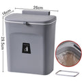 Wall Hanging Garbage Bin With Press Rim, Cabinet Hook Mounted, 9L, Starry Grey, Multi-Purpose Household Waste Container, Stylish Interior Decor Gift