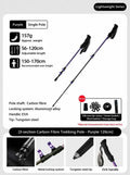 Carbon Fiber Trekking Pole, 3 Section Adjustable Lightweight Hiking Stick, For Adults Under 170cm, Purple, Professional Outdoor Climbing Gear, Great Outdoor Sports Gift