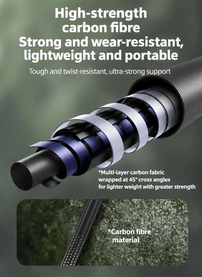 Carbon Fiber Adjustable Hiking Trekking Pole, 3 Section Lightweight Walking Stick, Suitable For People Under 190cm, Purple, Durable Mountain Climbing Accessory