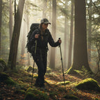 Carbon Fiber Lightweight Trekking Stick, Adjustable 3 Section Hiking Pole, Suitable For Height Under 190cm, Shell White, Reliable Mountain Walking Gear