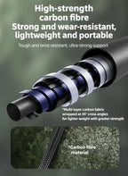Telescopic Carbon Fiber Hiking Trekking Pole, 3 Section Lightweight Walking Stick For Under 170cm, Pine Green, Practical Outdoor Climbing Equipment