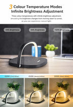 Mini Bedside Desk Lamp, 10W Wireless Charging Phone Stand, Stylish Fabric Night Light, Black, Supplied With USB Cable, Versatile Bedroom Night Decor & Useful Home Gift