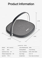 Mini Bedside Desk Lamp, 10W Wireless Charging Phone Stand, Stylish Fabric Night Light, Black, Supplied With USB Cable, Versatile Bedroom Night Decor & Useful Home Gift