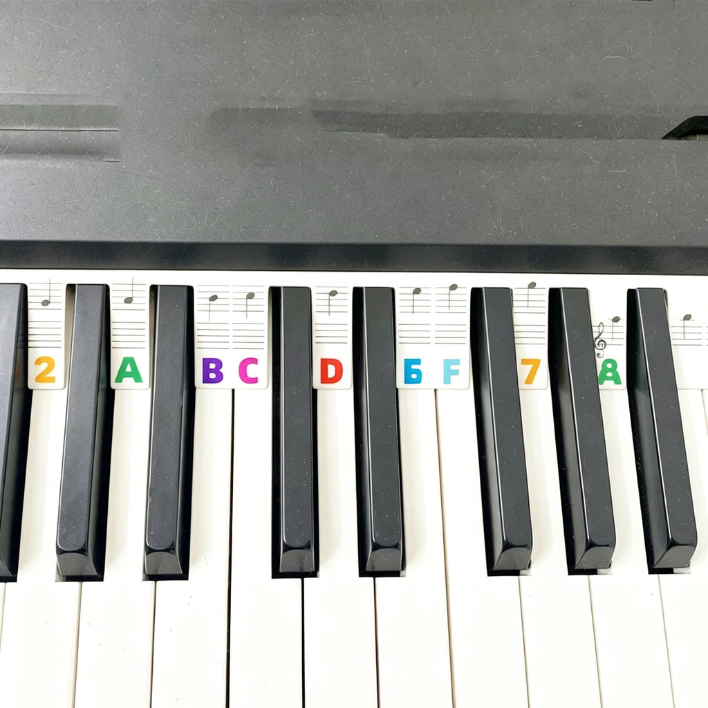 Black & Color Combo 2pcs 88 Key Piano Staff Note Strips