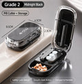 2pcs Starry Black Pill Box with 1/2 Pill Cutter