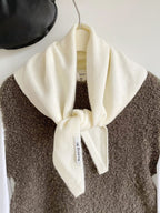 2pcs Fashion Warm Triangle Scarf - Cream White, 35×105cm
