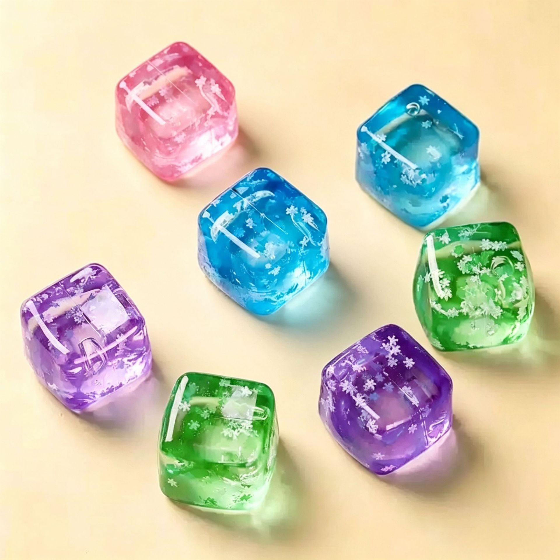 Snowflake Ice Cube Squishy Toy Green
