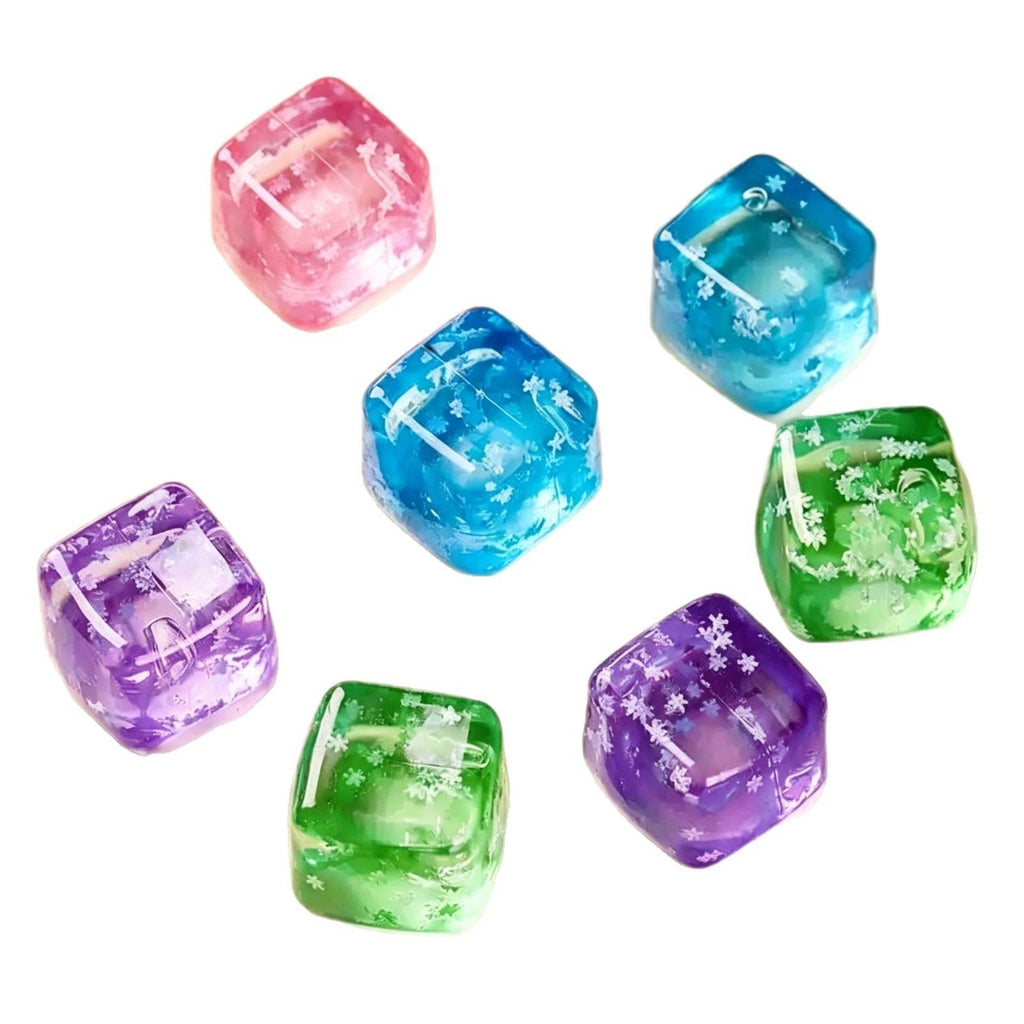 Blue Glitter Snowflake Ice Cube Squishy Toy