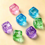 Blue Glitter Snowflake Ice Cube Squishy Toy