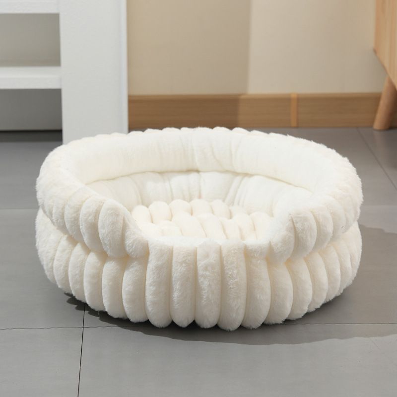 Notch Version Round Bed - Coffee, Size M: 50×50×15cm