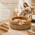 Notch Version Round Bed - Coffee, Size L: 60×60×15cm