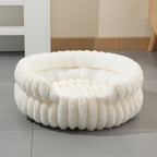 Notch Version Round Bed - Cream White, Size L: 60×60×15cm