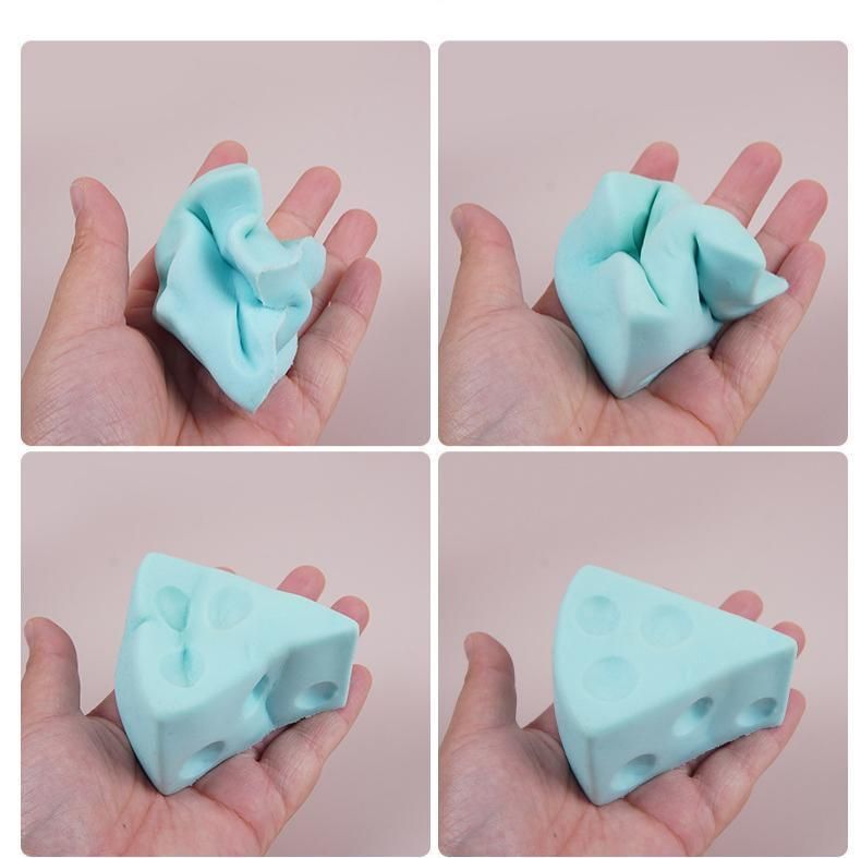 7.5cm Pink Triangle Cheese Squishy Toy