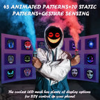 Smart LED Gesture-Sensing Light-Up Mask, 45 Dynamic + 70 Static Patterns, Party Atmosphere Essential / Battery-Powered Version