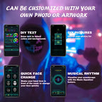 Smart LED Gesture-Sensing Light-Up Mask, 45 Dynamic + 70 Static Patterns, Party Atmosphere Essential / Battery-Powered Version