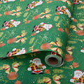 Premium Kraft Paper Christmas Wrapping Roll, 32.8 Feet (Approx. 10 Meters) Extra-Long, Festive Patterns Suitable for Multi-Scene Decoration./GREEN