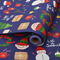 Premium Kraft Paper Christmas Wrapping Roll, 32.8 Feet (Approx. 10 Meters) Extra-Long, Festive Patterns Suitable for Multi-Scene Decoration./BLUE