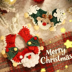 Handmade Yarn Pet Neckerchief, Christmas Photo Must-Have, Comfortable, Breathable & Adjustable. Reindeer Crochet Neckerchief: Size S