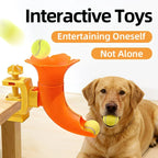 Manual Ball Launcher: Adjustable Difficulty, No Batteries Needed, Clip-On Automatic Ball Dispensing, Human-Pet Interaction and Solo Play All in One
