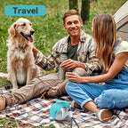 Portable Stainless Steel Cat & Dog Water Bottle, Leak-Proof 2-in-1 with Bowl, One-Press Drink & Feed for Outdoor Walks & Travel, Lightweight & Easy to Carry, Pet Essential./blue