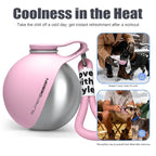 Portable Stainless Steel Cat & Dog Water Bottle, Leak-Proof 2-in-1 with Bowl, One-Press Drink & Feed for Outdoor Walks & Travel, Lightweight & Easy to Carry, Pet Essential./GREY