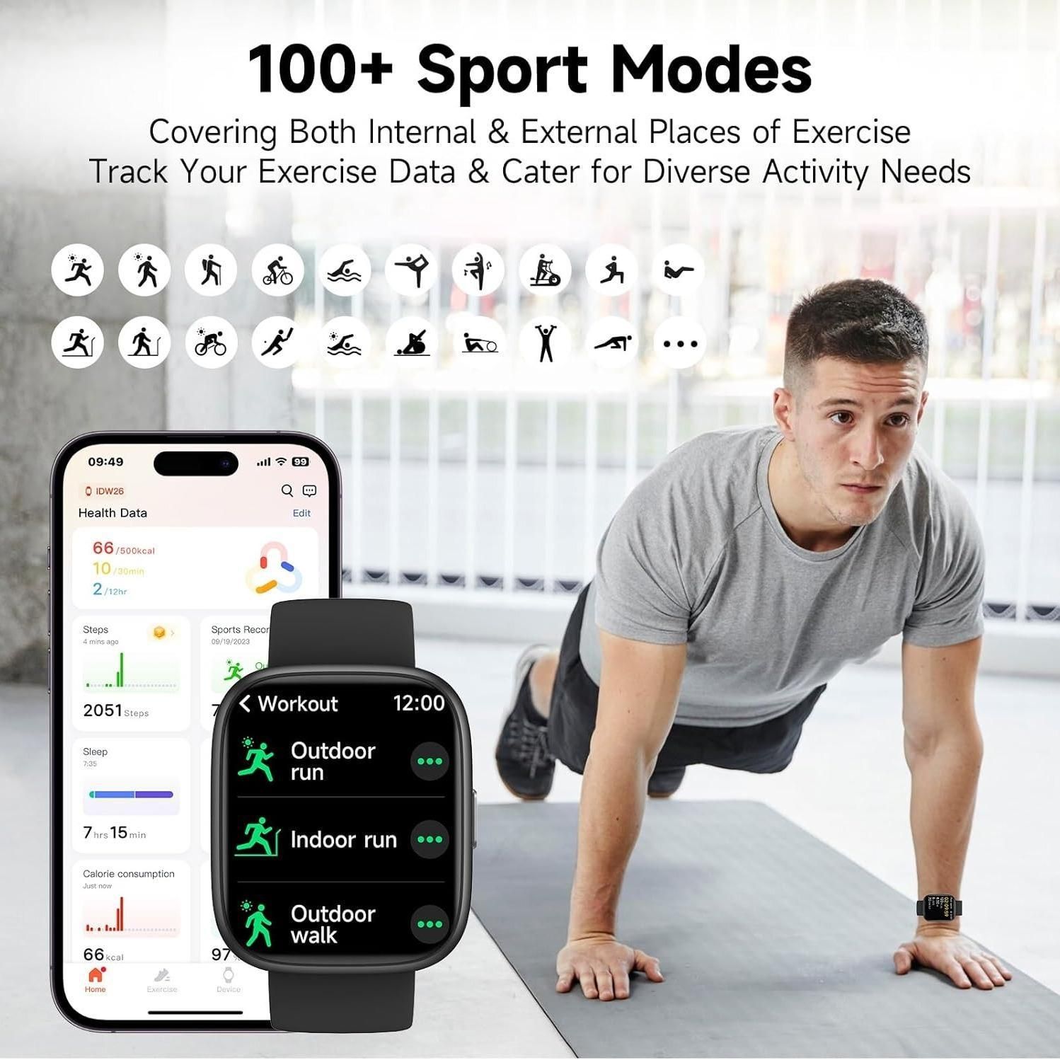 Smartwatch Voice Assistant Bluetooth Calling Health Monitoring Step Tracking  Message Alerts/golden