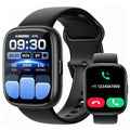 Smartwatch Voice Assistant Bluetooth Calling Health Monitoring Step Tracking  Message Alerts/black