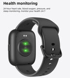 Smartwatch Voice Assistant Bluetooth Calling Health Monitoring Step Tracking  Message Alerts/black