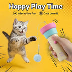 Electric Cat Fishing Wand Toy: One-Button Launch with Spring Retraction, the Perfect Stress-Relief Toy for Human-Pet Interaction/[Gift battery *2+ replacement head *2+ screwdriver]