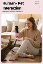 Electric Cat Fishing Wand Toy: One-Button Launch with Spring Retraction, the Perfect Stress-Relief Toy for Human-Pet Interaction/Black [gift battery *2+ replacement head *2+ screwdriver]