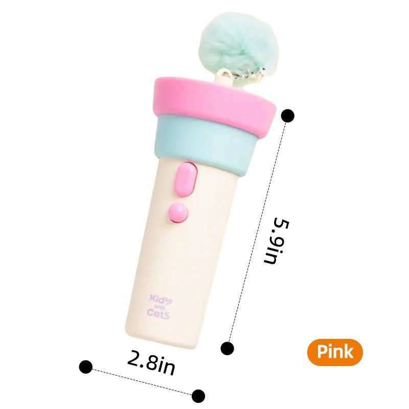 Electric Cat Fishing Wand Toy: One-Button Launch with Spring Retraction, the Perfect Stress-Relief Toy for Human-Pet Interaction/Black [gift battery *2+ replacement head *2+ screwdriver]