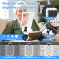 LED 5X Magnifying Glass with Light, Type-C Charging with Three Brightness Levels, Full Frame Protection with Extra-Long Gooseneck – A Great Helper for Seniors' Reading and Handcraft Repairs./black