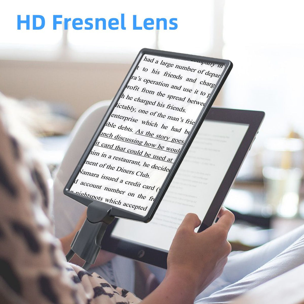 LED 5X Magnifying Glass with Light, Type-C Charging with Three Brightness Levels, Full Frame Protection with Extra-Long Gooseneck – A Great Helper for Seniors' Reading and Handcraft Repairs./GREY