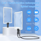 LED 5X Magnifying Glass with Light, Type-C Charging with Three Brightness Levels, Full Frame Protection with Extra-Long Gooseneck – A Great Helper for Seniors' Reading and Handcraft Repairs./GREY