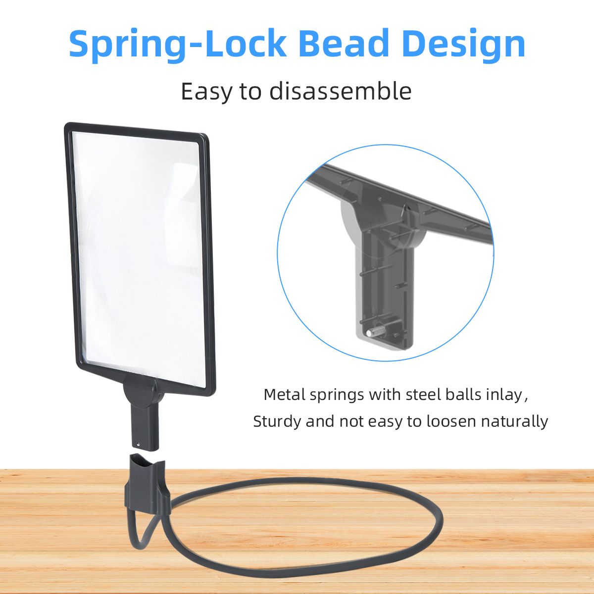 LED 5X Magnifying Glass with Light, Type-C Charging with Three Brightness Levels, Full Frame Protection with Extra-Long Gooseneck – A Great Helper for Seniors' Reading and Handcraft Repairs./GREY