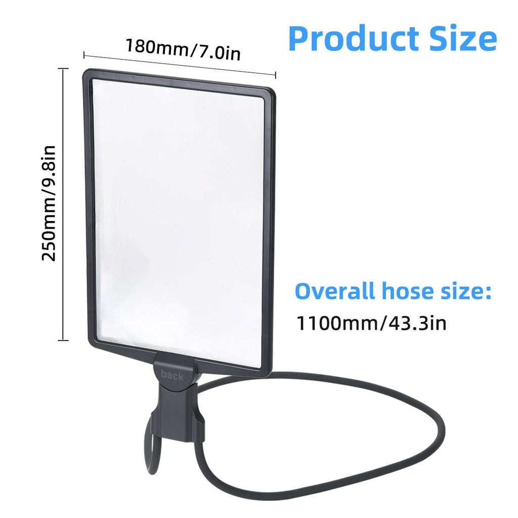 LED 5X Magnifying Glass with Light, Type-C Charging with Three Brightness Levels, Full Frame Protection with Extra-Long Gooseneck – A Great Helper for Seniors' Reading and Handcraft Repairs./GREY