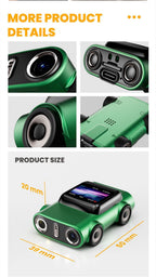 Creative Car-Shaped 2K HD Thumb Camera: Mini & Portable, Auto Focus, Clear in Low Light, Captures Every Wonderful Moment of Childhood and Life(G5 Rose Red 32G Memory Card）