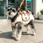 Oxford Fabric Pet Three-in-One Travel System: Horizontal Back Design Protects Spine, Four-Leg Separation, Three Uses in One: Kennel, Backpack, and Leash/M size [recommended weight 8-13 kg]