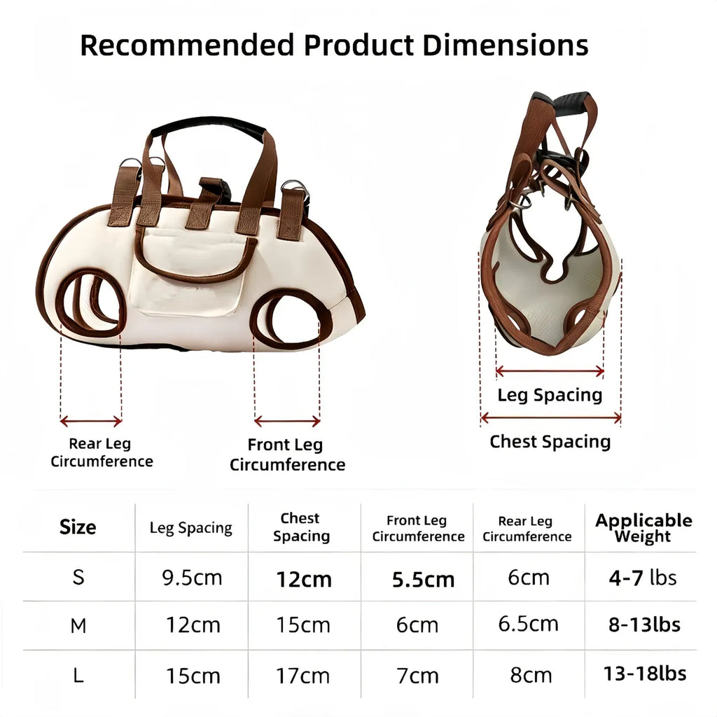Oxford Fabric Pet Three-in-One Travel System: Horizontal Back Design Protects Spine, Four-Leg Separation, Three Uses in One: Kennel, Backpack, and Leash/M size [recommended weight 8-13 kg]