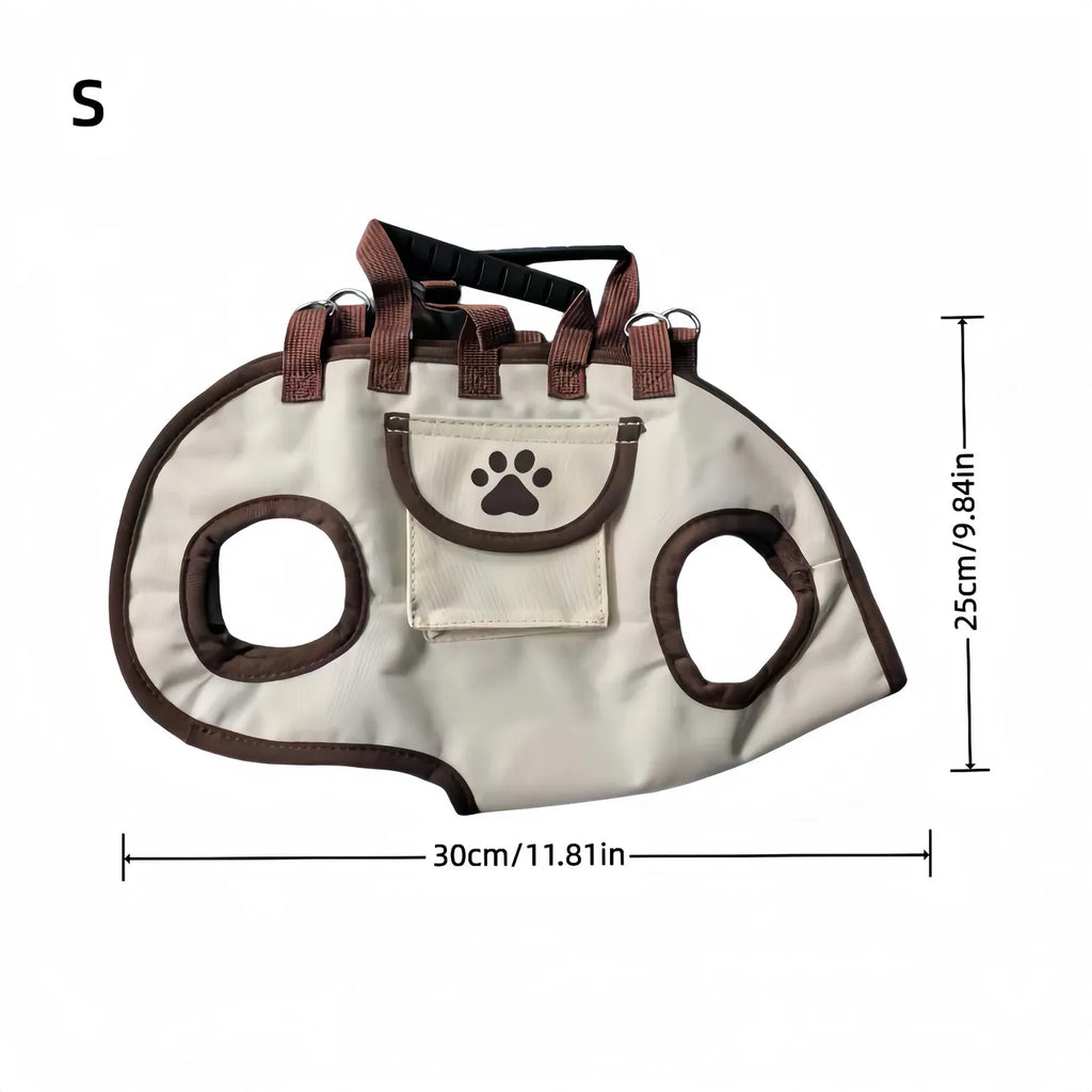 Oxford Fabric Pet Three-in-One Travel System: Horizontal Back Design Protects Spine, Four-Leg Separation, Three Uses in One: Kennel, Backpack, and Leash/M size [recommended weight 8-13 kg]