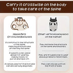 Oxford Fabric Pet Three-in-One Travel System: Horizontal Back Design Protects Spine, Four-Leg Separation, Three Uses in One: Kennel, Backpack, and Leash/L size [recommended weight 14-18kg]