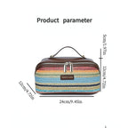 PU Large Capacity, Your Perfect Travel Companion — Stylish & Versatile Three-Dimensional Makeup Bag./Straw khaki