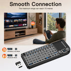 Multifunctional Mini Wireless Keyboard and Mouse Combo: Bluetooth & 2.4G Dual Mode, Integrated Laser Pointer and Touchpad, Multi-System Compatible, Essential Tool for Business Presentations and Office Work.